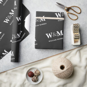 Papier Cadeau Logo de marque d'entreprise moderne noir charbon