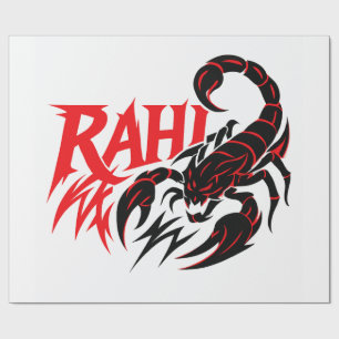 Papier Cadeau Logo de scorpion agressif avec le nom "RAHI"