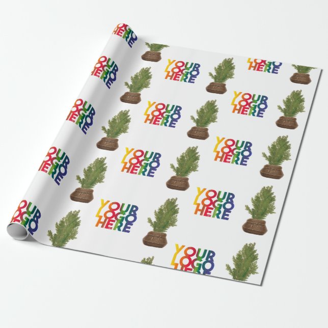Papier Cadeau Logo d'entreprise moderne Noël Arbre de Noël (Déroulé)