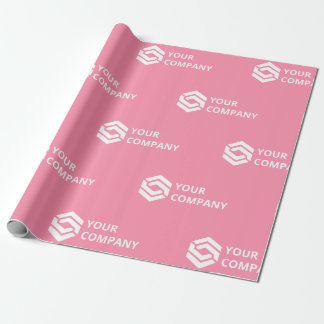Papier Cadeau Logo d'entreprise rose personnalisé pour entrepris