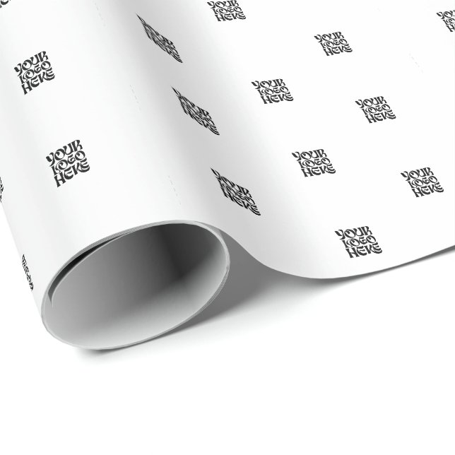 Papier Cadeau Logo d'entreprise simple et petits éléments texte  (Coin rond)