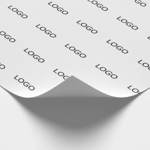 Papier Cadeau Logo d'entreprise Staggated Simple White