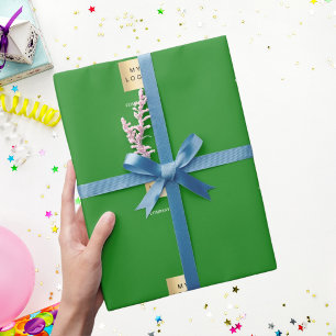 Papier Cadeau Logo d'entreprise vert forêt