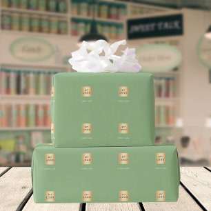 Papier Cadeau Logo d'entreprise vert sauge