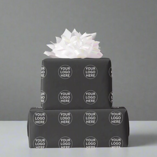 Papier Cadeau Logo gris l Cadeaux de marque d'entreprise (Créateur téléchargé)