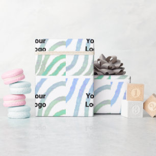 Papier Cadeau Logo personnalisé simple et élégant ici entreprise