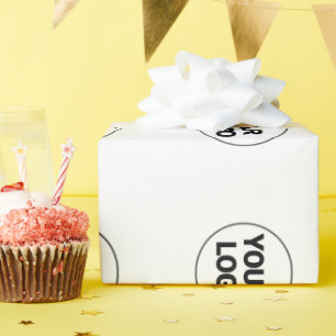 Papier Cadeau Logo personnalisé simple et élégant ici société cl