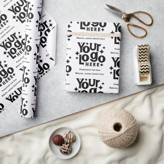 Papier Cadeau Logo professionnel Texte promotionnel Rétro (Artisanat)