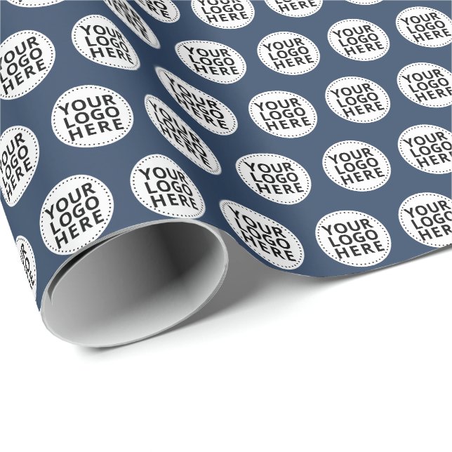 Papier Cadeau Logo répétitif Navy (Coin rond)