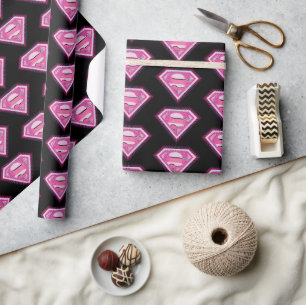 Papier Cadeau Logo Rose Supergirl