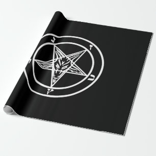 Papier Cadeau Logo satanique de la chèvre de Pentagram inversé