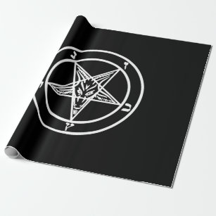 Papier Cadeau Logo satanique de la chèvre de Pentagram inversée 