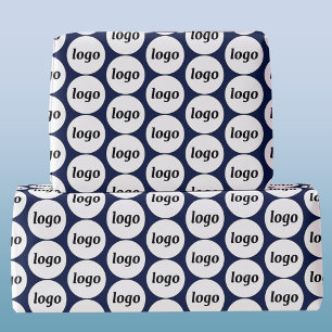 Papier Cadeau Logo simple Motif d'affaires Marine Bleu
