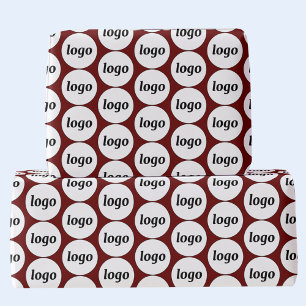 Papier Cadeau Logo simple Motif d'affaires noir rouge Bourgogne