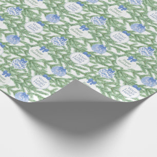 Papier Cadeau Logo Smart Corporate Bleu Et Blanc Joyeux Vacances