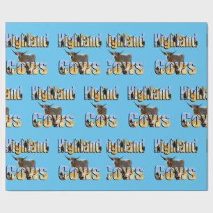 Papier Cadeau Logos photos de vaches Highland,