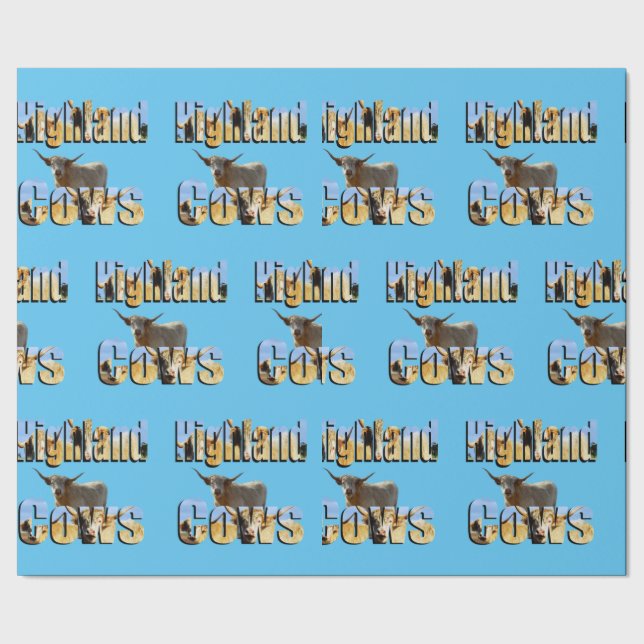 Papier Cadeau Logos photos de vaches Highland, (Couture)