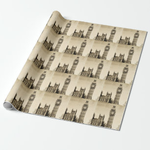 Papier Cadeau Londres Big Ben : Vintage View