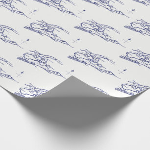 Papier Cadeau Long Island The Hamptons Map VC