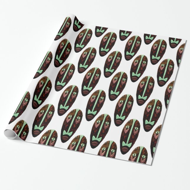 Papier Cadeau Long Tonnerre de Masque Tiki (Déroulé)