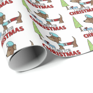 Papier Cadeau Longue pour Noël-Dachshund