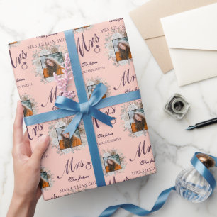 Papier Cadeau L'Or Élégant Et L'Avenir Mme Fête des mariées