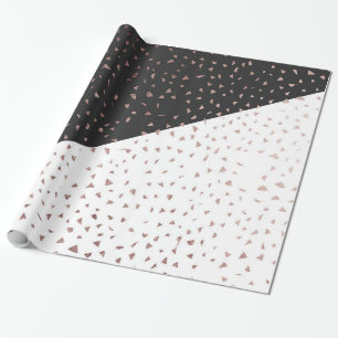 Papier Cadeau L'or rose tacheté s'écaille sur géométrique bl