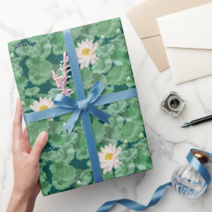 Papier Cadeau Lotus Lagoon Motif - Le Lotus Blanc