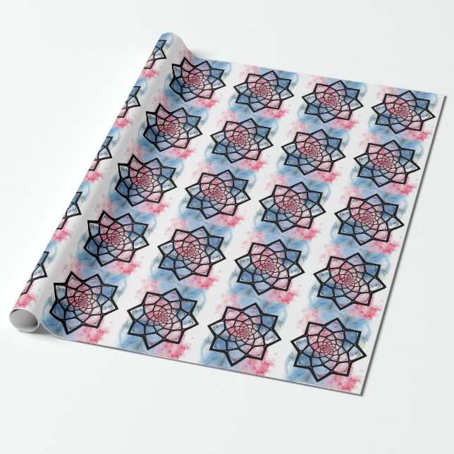 Papier Cadeau Lotus Mandala (Déroulé)