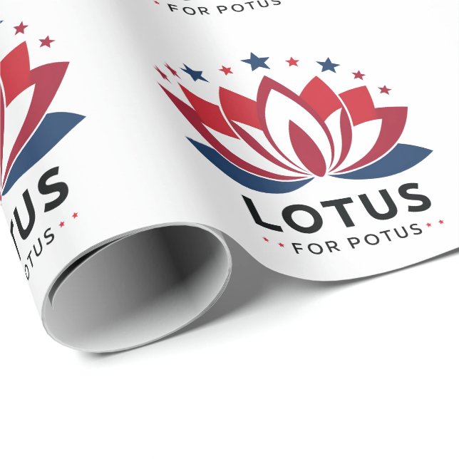 Papier Cadeau Lotus pour POTUS Kamala Harris 2024 (Coin rond)