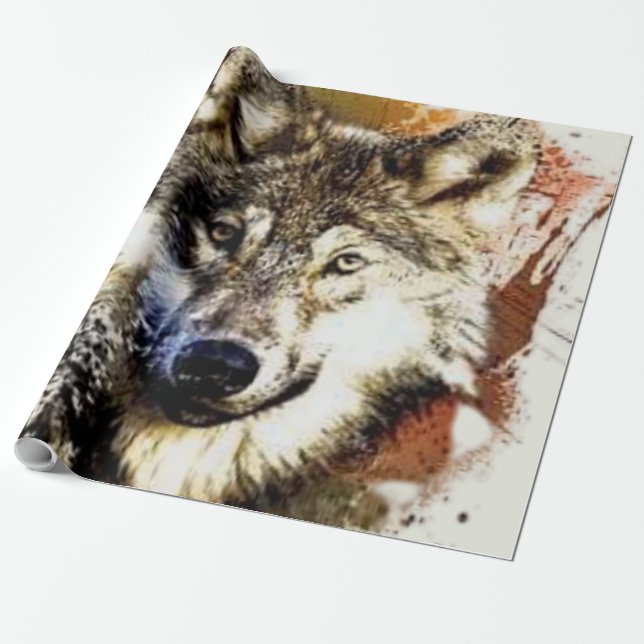 Papier Cadeau Loup   (Déroulé)
