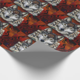 PAPIER CADEAU LOUP GRIS