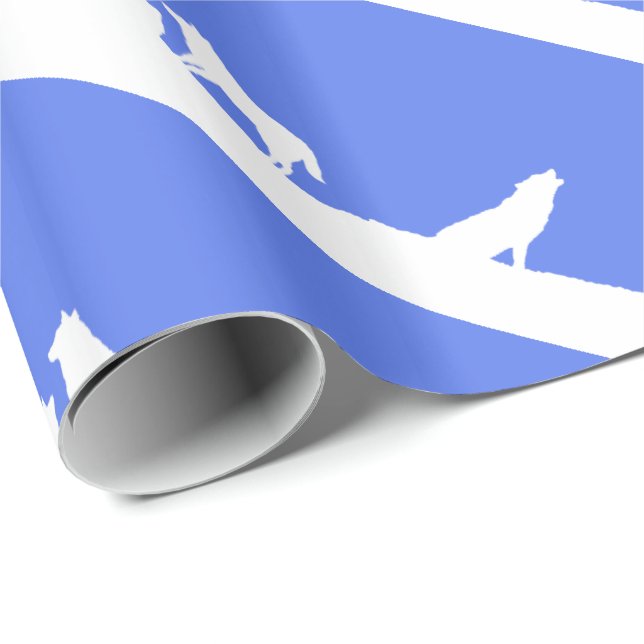 Papier Cadeau Loups en papier d'enveloppement de neige (Coin rond)