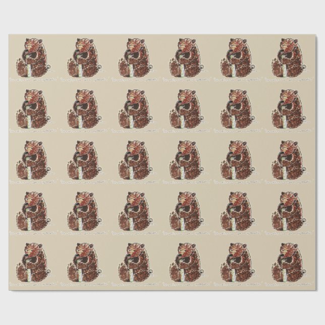Papier Cadeau L'ours contemple l'hibernation (Plat)