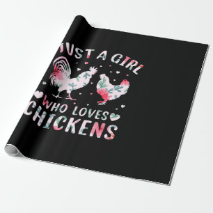 Papier Cadeau Louvain de poulet Fille qui aime les poulets