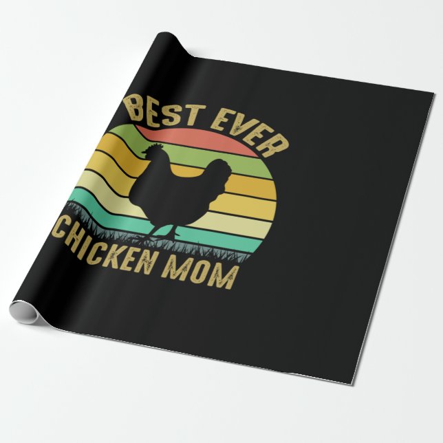 Papier Cadeau Louvain de poulet | Meilleure mère du poulet (Déroulé)