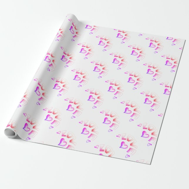 Papier Cadeau Love Bright Wrapper Paper (Déroulé)