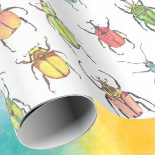 Papier Cadeau Love Bugs Valentine Beetles Colorée Fun