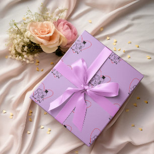 Papier Cadeau Love Heart Couple Mariage