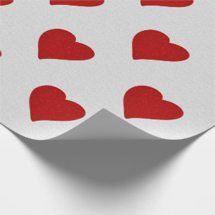 Papier Cadeau Love Heart Red Parties scintillant Valentine's Wra