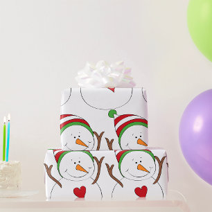 Papier Cadeau Love Heart Snowman