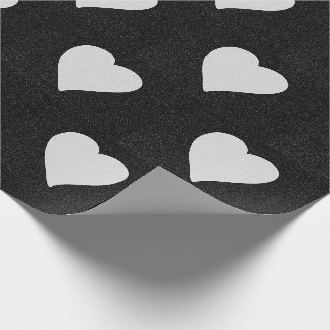 Papier Cadeau Love Heart White Parties scintillant Valentine's (Coin)