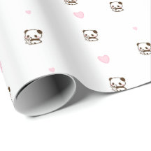 Love Panda Cadeau Enveloppement Papier Rouleau