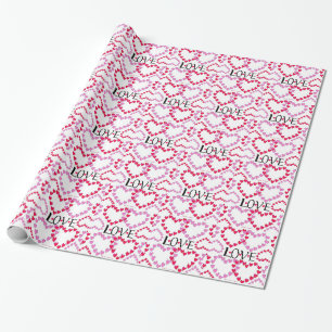 Papier Cadeau LOVE ROUGE ROSE DE Tiny Hearts