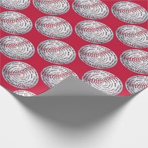 Papier Cadeau Love U Love Boston-Baseball Cadeau Wrap 06-Rouge