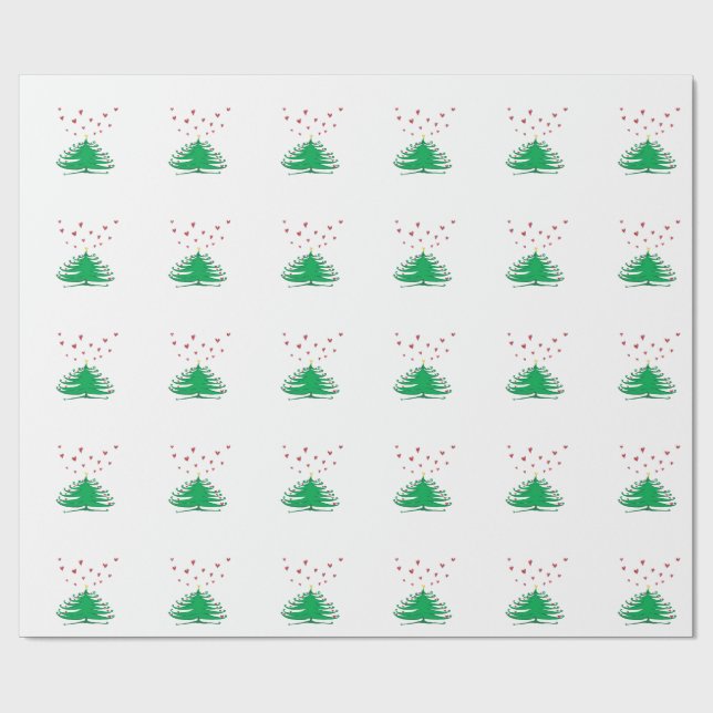 Papier Cadeau Love X-mas Tree Papier d'enveloppement de matte, 3 (Plat)
