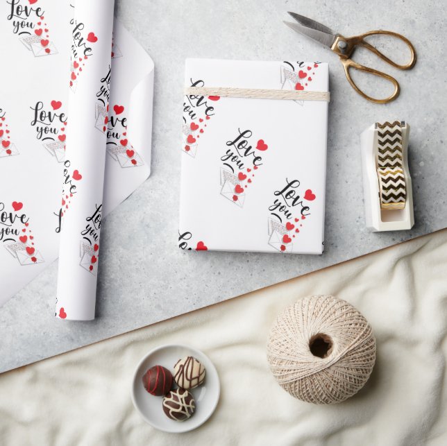 Papier Cadeau Love You (Artisanat)