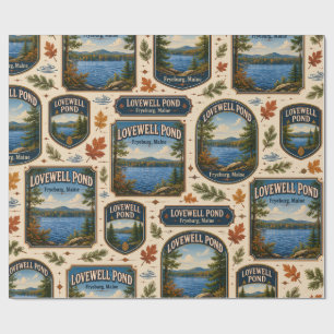 Papier Cadeau Lovewell Pond Fryeburg Maine Voyage Vintage