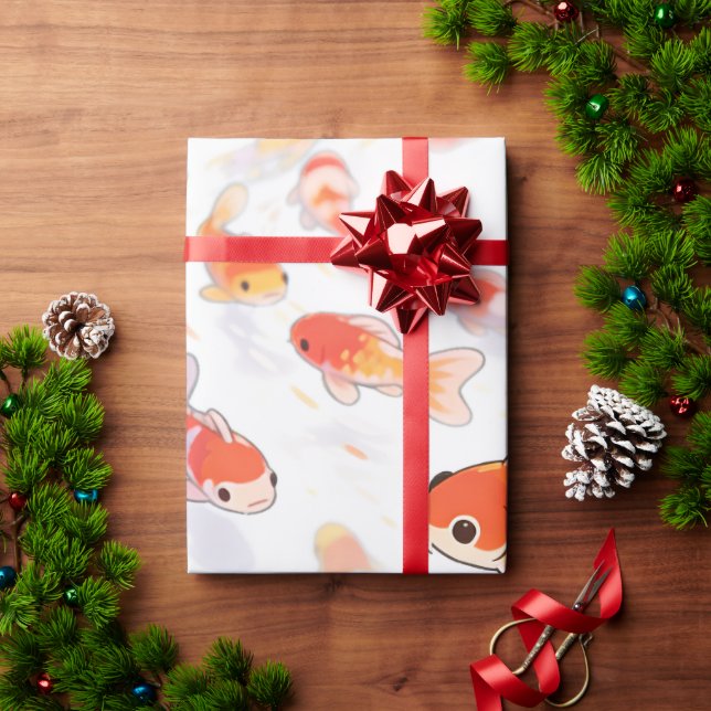 Papier Cadeau Lucky Goldfish Wrapping Paper (Cadeau de vacances)