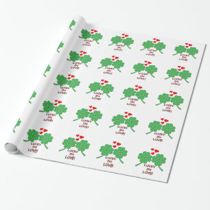 Papier Cadeau Lucky In Love Hearts Clover